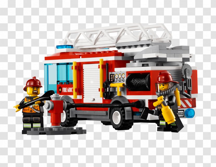 LEGO City : Fire Truck 60002 Engine 60107 Ladder - Machine - Firefighter Transparent PNG