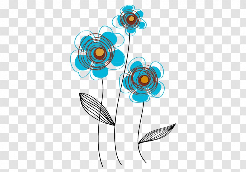 Floral Design Flower Blue Drawing - Watercolor Transparent PNG
