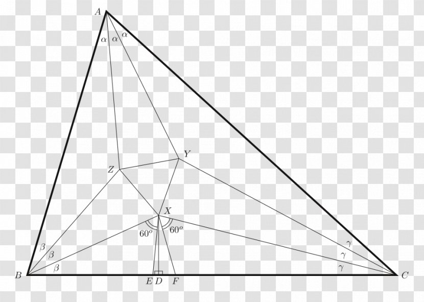 Triangle Morley's Trisector Theorem Angle Trisection - Black And White Transparent PNG