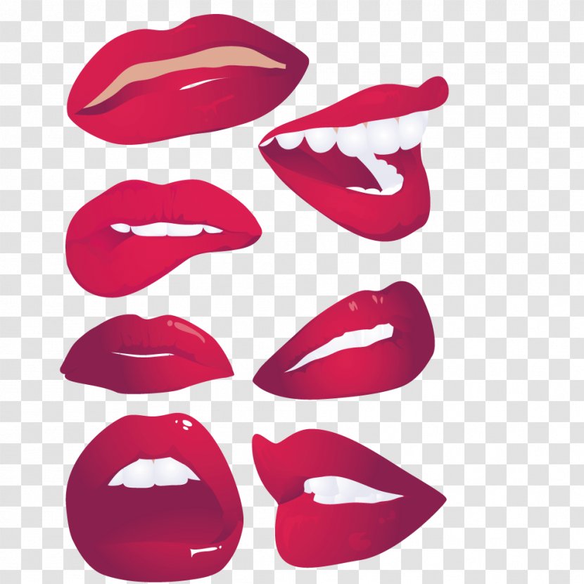Mouth Lip Smile Royalty-free - Royaltyfree - Big Collection Vector Lips Transparent PNG
