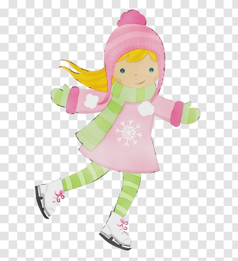 Cartoon Pink Ice Skating Recreation Toy Transparent PNG