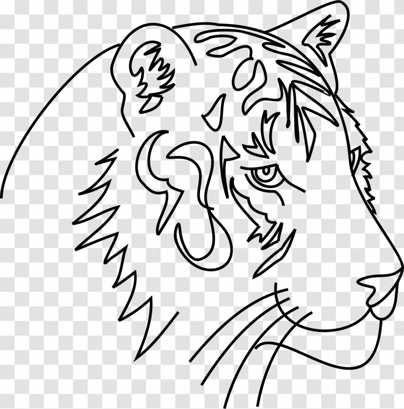 Tiger Whiskers Line Art Drawing Clip - Tree Transparent PNG