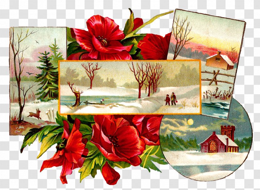 Paper Christmas Card Gift Clip Art - Flower Arranging - Greeting Transparent PNG