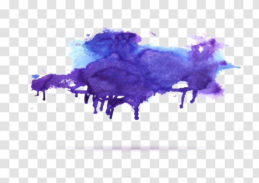 Ink Watercolor Painting - Purple Transparent PNG