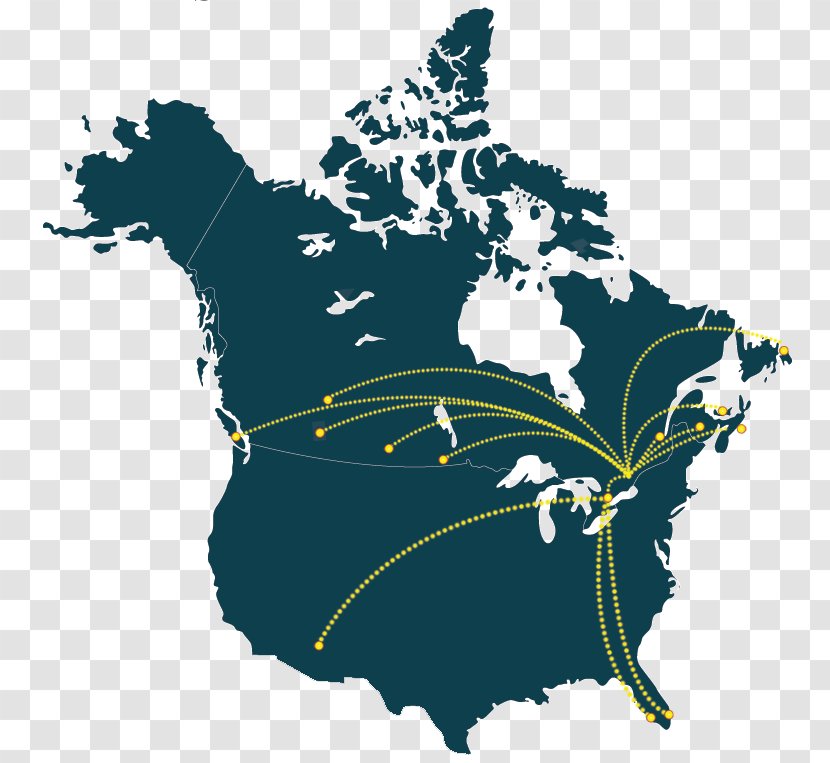 Canada Mexico Map Royalty-free - Organism Transparent PNG