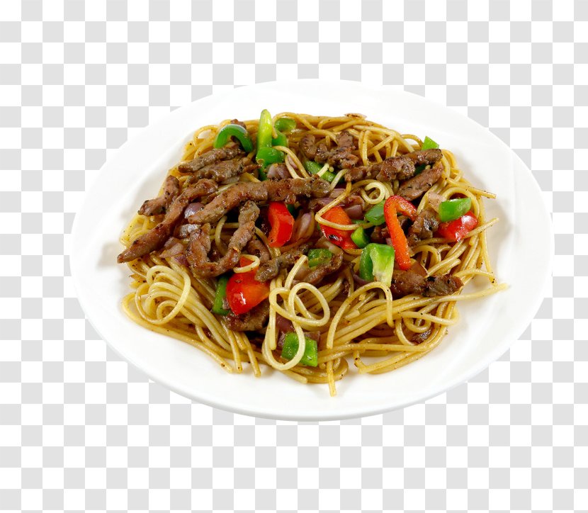 Black Pepper Pasta Steak Teppanyaki Spaghetti - Plate Of Beef Powder Transparent PNG