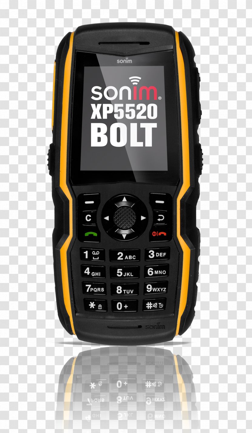 Sonim Technologies AT&T Telephone XP1520 Bolt SL XP Strike - Communication Device - Yellow Phone Transparent PNG