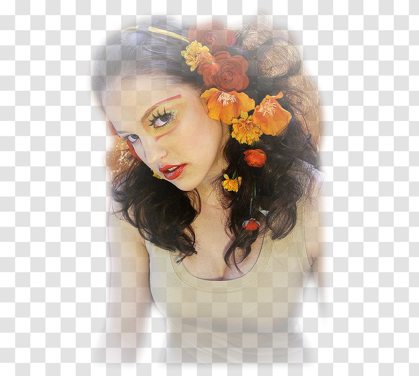 Bust Headpiece Arrangement Bayan - Brown Hair - Flower Transparent PNG