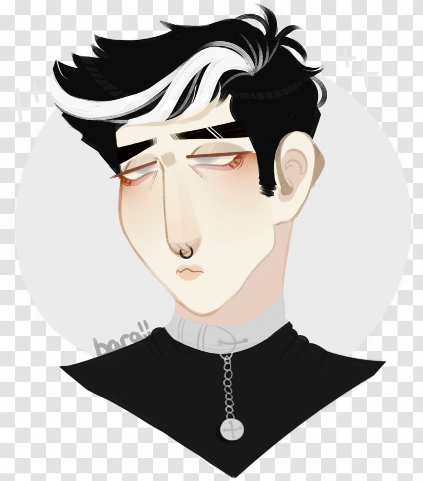 Nose Cartoon Black Hair Character - Heart Transparent PNG