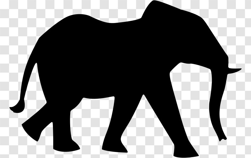 African Elephant Indian Clip Art - Monochrome - Elephants Vector Transparent PNG