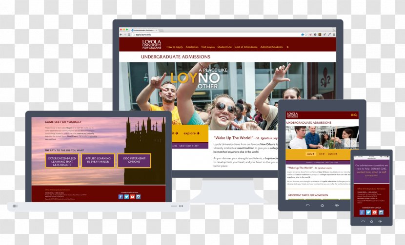 Loyola University New Orleans Responsive Web Design - Display Advertising - Admissions Transparent PNG