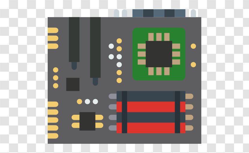 Motherboard Electronics Central Processing Unit - Yellow - Computer Transparent PNG