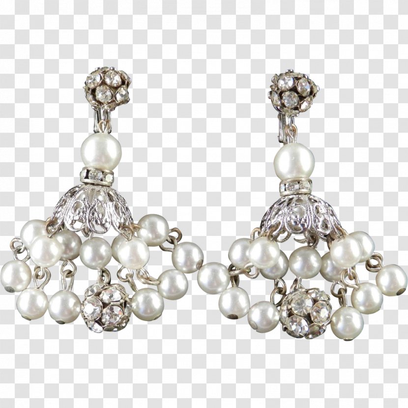 Rhinestone Chandelier Earrings Pearl Dangle - Body Jewelry - Jewellery Transparent PNG