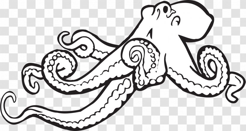 Octopus Black And White Coloring Book Clip Art - Frame - Cliparts Transparent PNG
