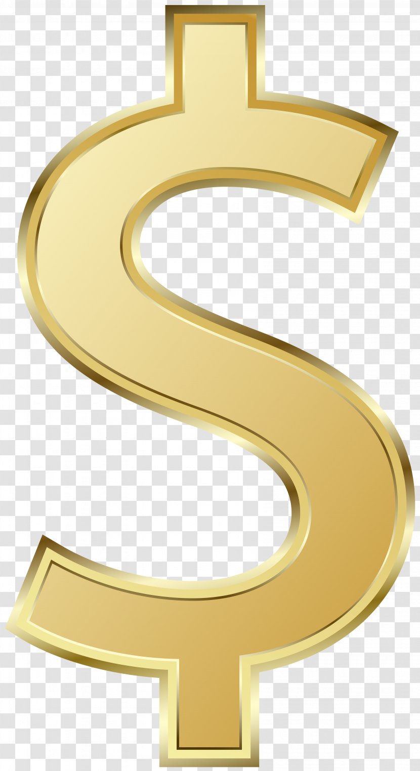United States Dollar Sign Icon - Brass - US Symbol Clip Art Image Transparent PNG