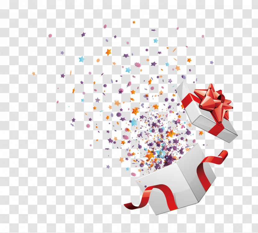 Birthday Gift Box - Confetti - Sprinkles Transparent PNG