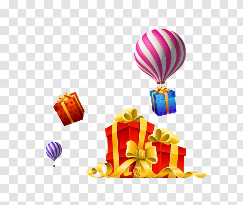 Christmas Gift Ribbon - Hot Air Balloon Bow Transparent PNG