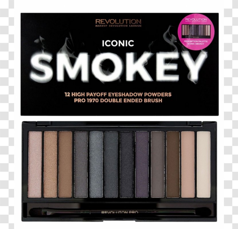 Makeup Revolution Iconic Smokey Eyeshadow Palette Eye Shadow 3 Cosmetics Pro 2 Transparent PNG