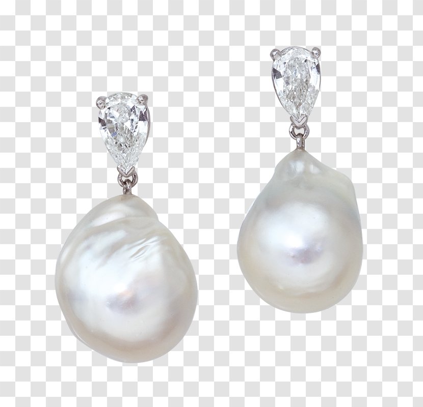 Earring Jewellery Gemstone Silver Pearl - Diamond - Sea Transparent PNG