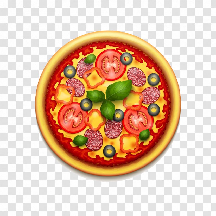 Pizza Italian Cuisine Fast Food Logo - Cartoon Design Image Transparent PNG