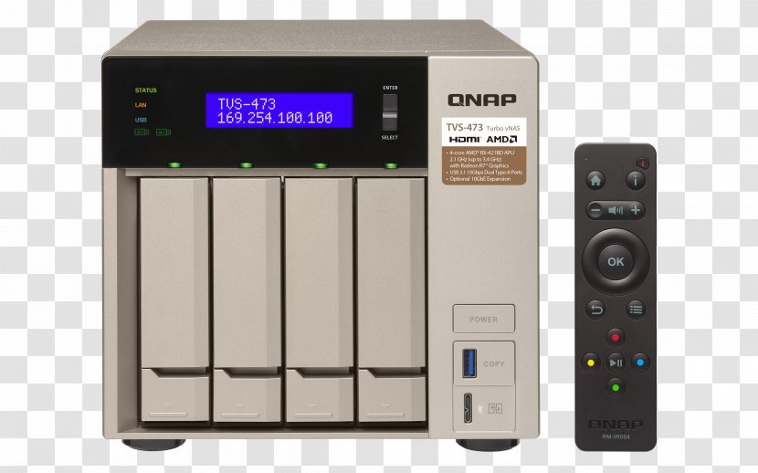 QNAP TVS-473 4-Bay Diskless NAS Server - Amd Accelerated Processing Unit - SATA 6Gb/s Network Storage Systems Systems, Inc. TVS-682T-I3-8G/ 6 Bay UnitOthers Transparent PNG