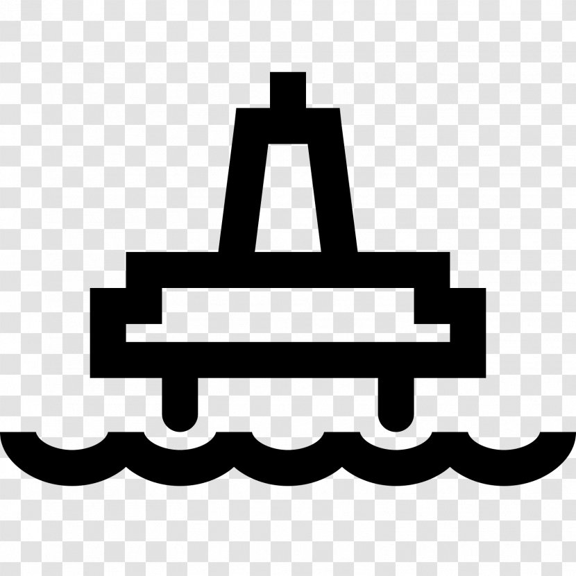 Petroleum Oil Platform Drilling Rig Offshore - Black And White - Symbol Transparent PNG