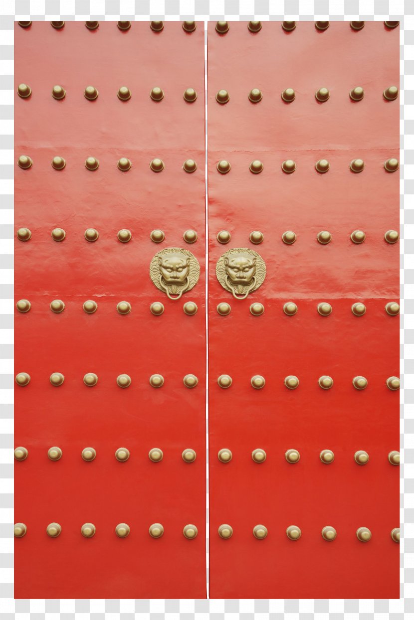 Forbidden City Red Stock Photography - Rectangle - The Lion Head Door Handle Antique Dahongmen Majesty Transparent PNG