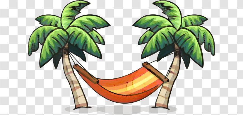 Clip Art Hammock Vector Graphics Palm Trees - Arecales - Yellow Leaf Hammocks Transparent PNG