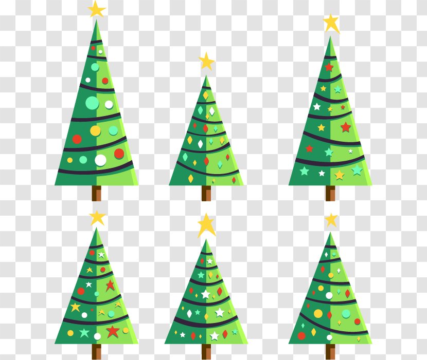 Christmas Tree Santa Claus - Lights - Six Transparent PNG