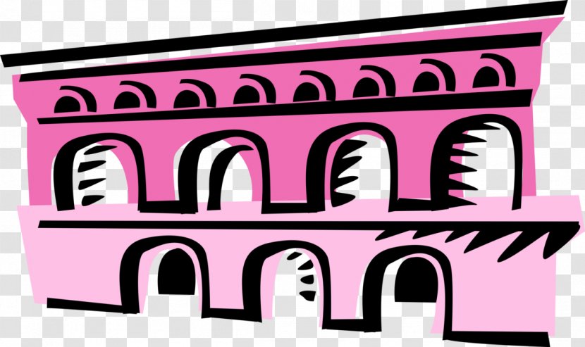 Clip Art Pont Du Gard Ancient Rome Pumsaint Dolaucothi Gold Mines - Pink - Longgang Transparent PNG