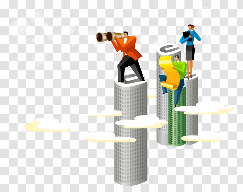Innovation Hotel Management Business - General Manager - Take The Telescope Station Building Roof Man Vector Transparent PNG