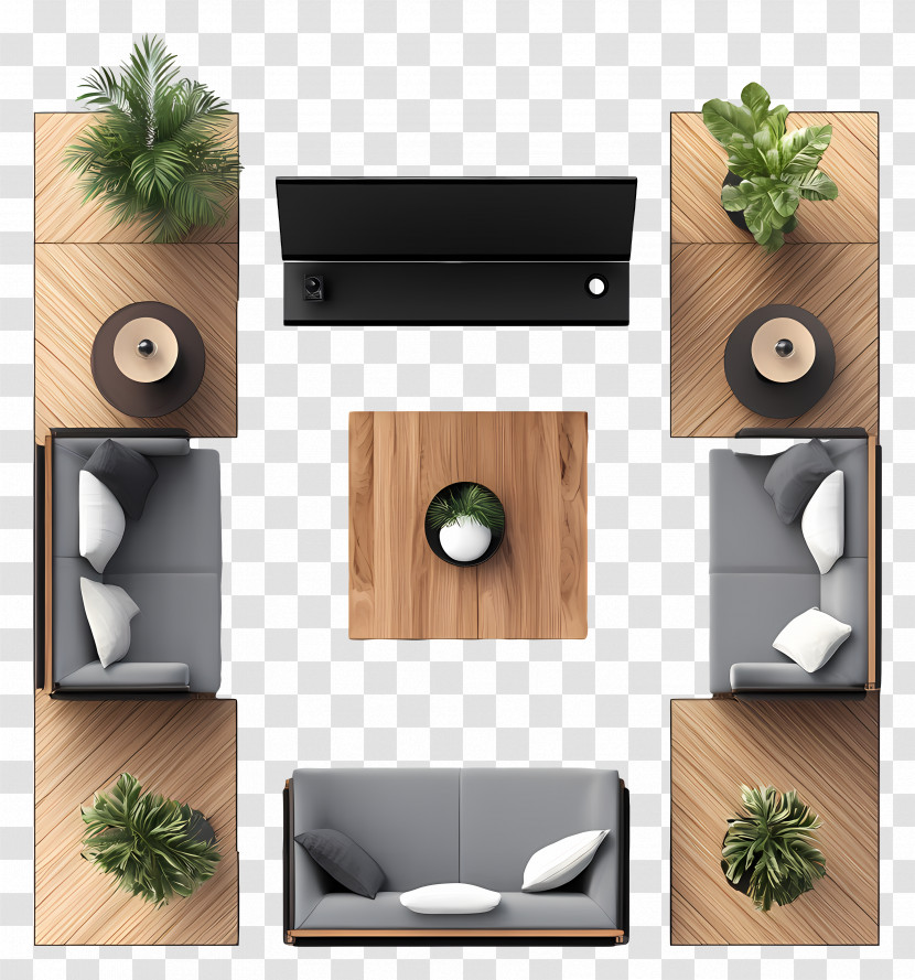 Tv Top View - Stylish Lounge Area With Sofas Transparent PNG