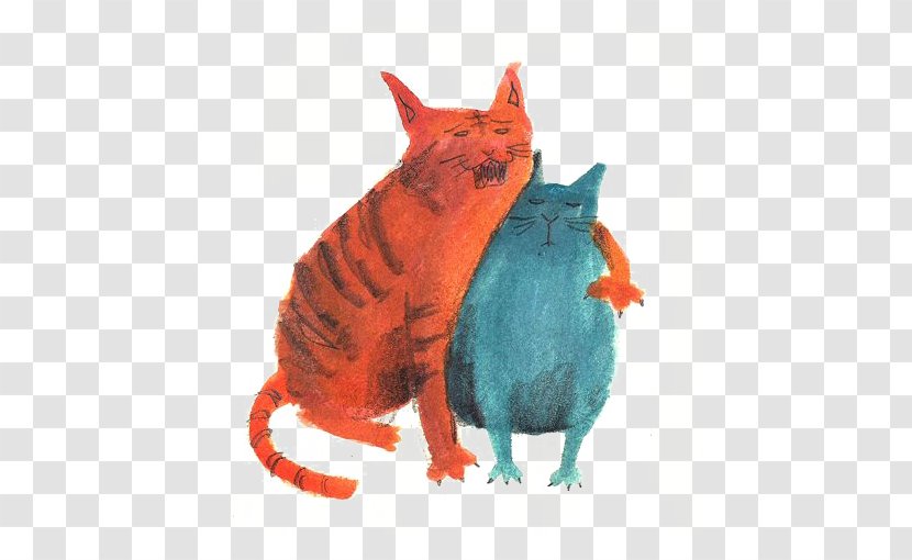 Cat Whiskers Art Illustration - Orange - Watercolor Decoration Transparent PNG