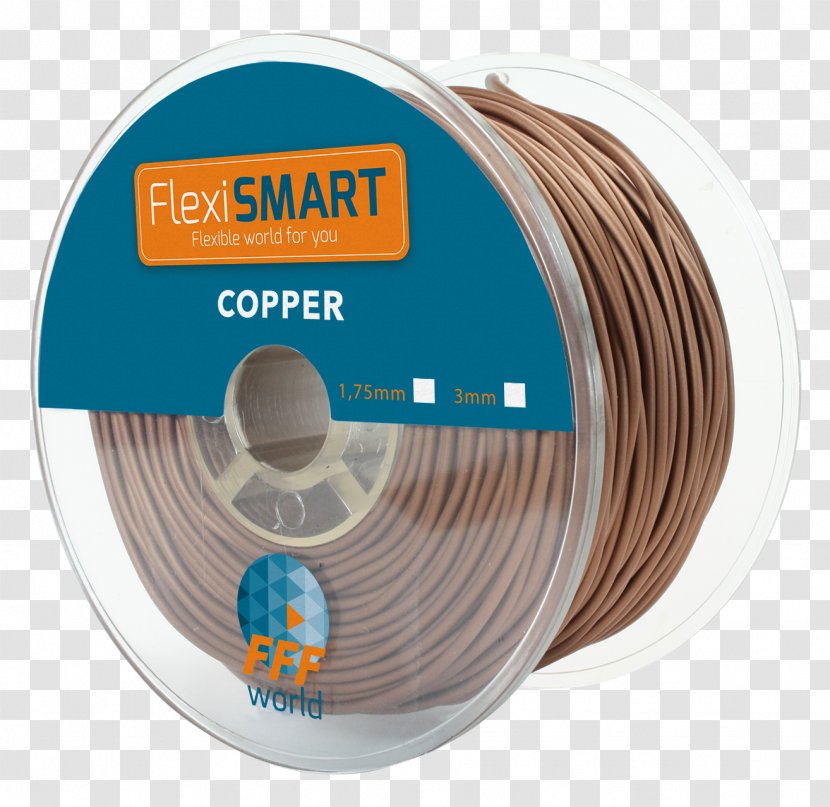 FFF World S.L. Wire Electrical Filament 3D Printers Printing - 3d Computer Graphics - Copper Transparent PNG