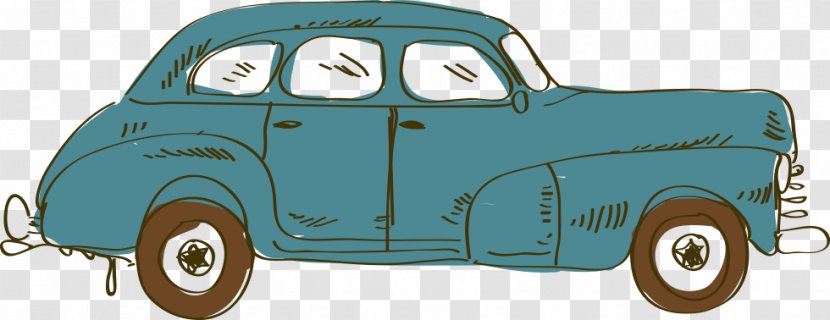 Vintage Car Classic Animation - Brand - Hand-drawn Cartoon Cars Transparent PNG