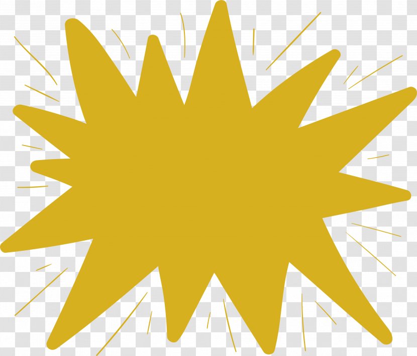 Leaf Yellow Star Pattern - Explosion - Glow Explosive Sticker Transparent PNG