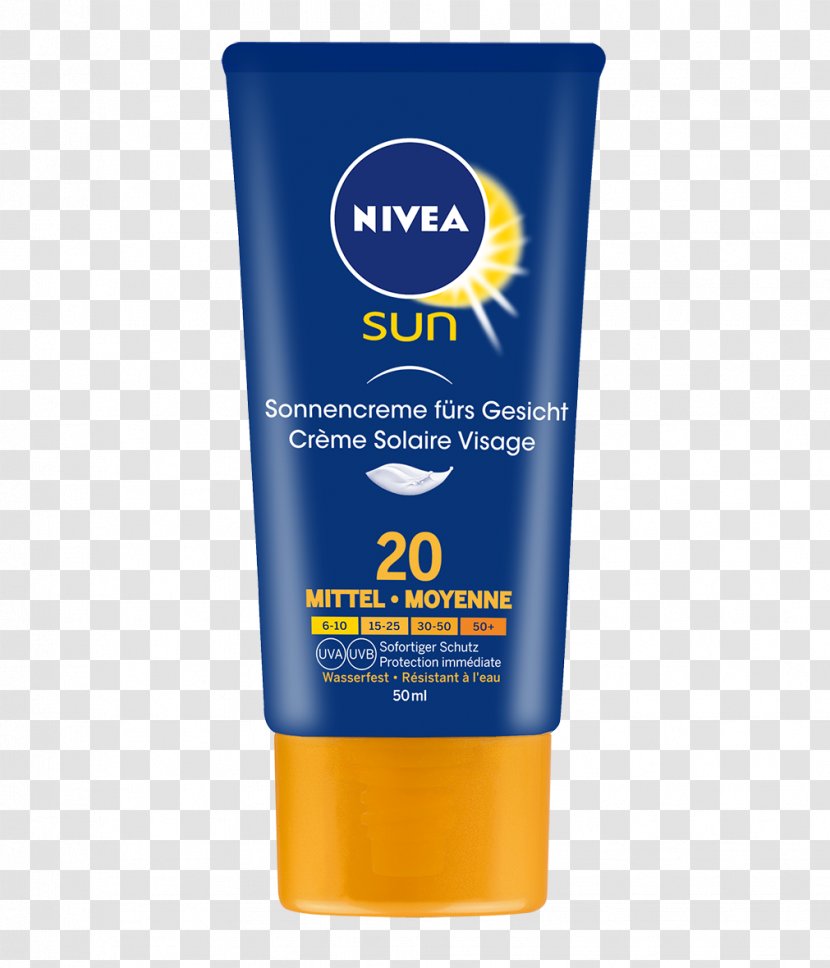 Sunscreen Lotion Cream Factor De Protección Solar Nivea - Facial - Solaire Transparent PNG