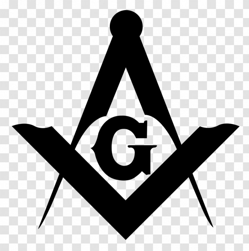 Square And Compasses Freemasonry Transparency Rendering - Blackandwhite - Emblem Signage Transparent PNG