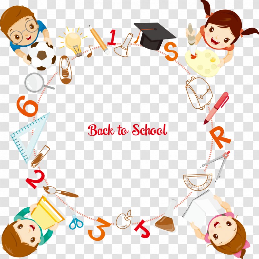 Student School Supplies Illustration - Flower - Vector Children Around Transparent PNG