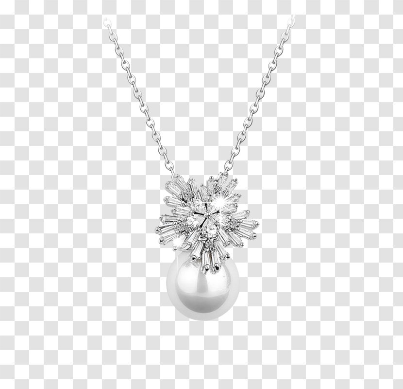 Earring Pearl Necklace Jewellery - Monochrome Photography - Creative Transparent PNG