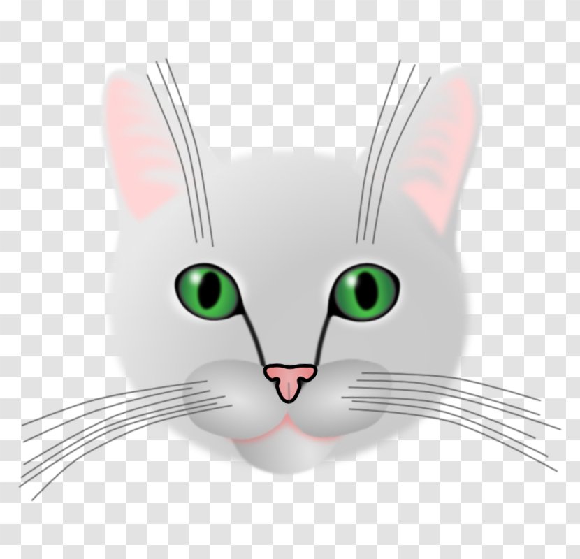 Whiskers Domestic Short-haired Cat Clip Art - Cartoon - Different Pupil Transparent PNG