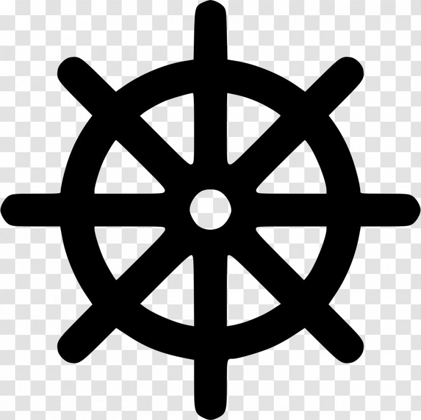Ship Wheel Tattoo - Black And White - Symbol Transparent PNG