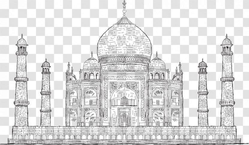 Taj Mahal Drawing Stock Illustration Photography - Vector Painted Mahal, India Transparent PNG