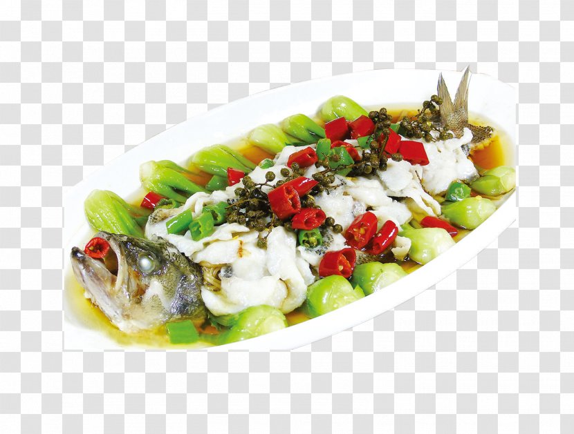 Japanese Sea Bass Chinese Cuisine Fish Seafood - Food - Qing Steamed Dish Transparent PNG