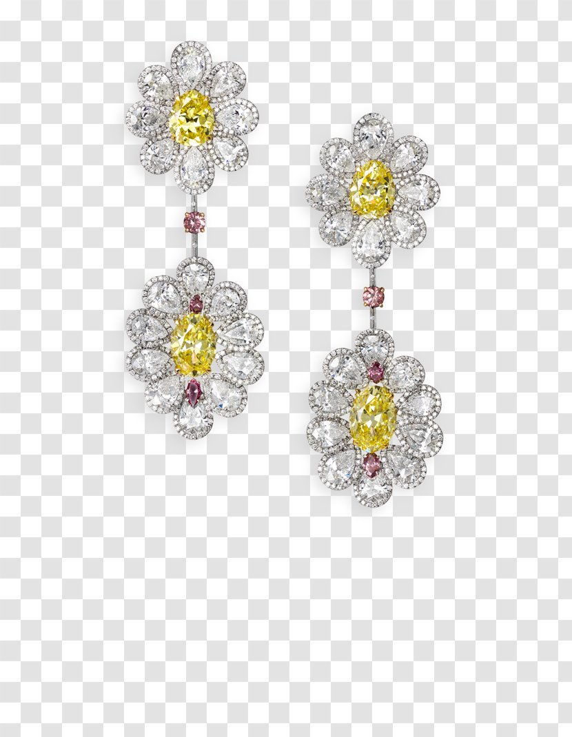 Earring Jewellery Diamond Color Bitxi - Earrings - Yellow Flyer Transparent PNG