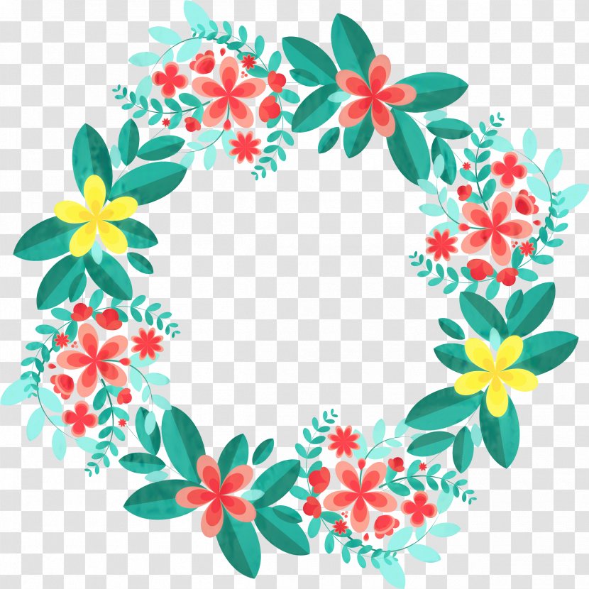 Floral Design Wreath Garland Flower - Leaf - Rose Transparent PNG