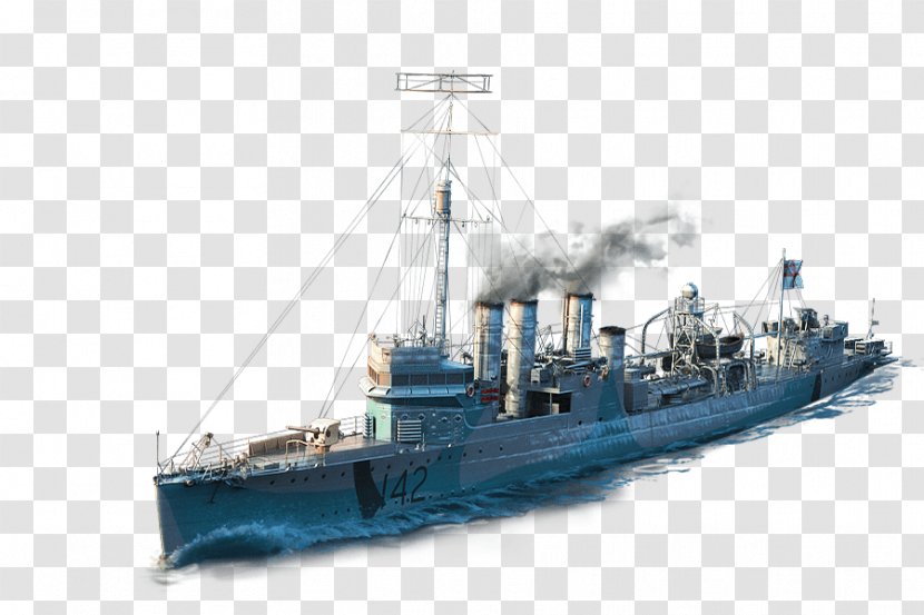 World Of Warships Heavy Cruiser HMS Campbeltown Destroyer - Missile Boat - Ship Transparent PNG