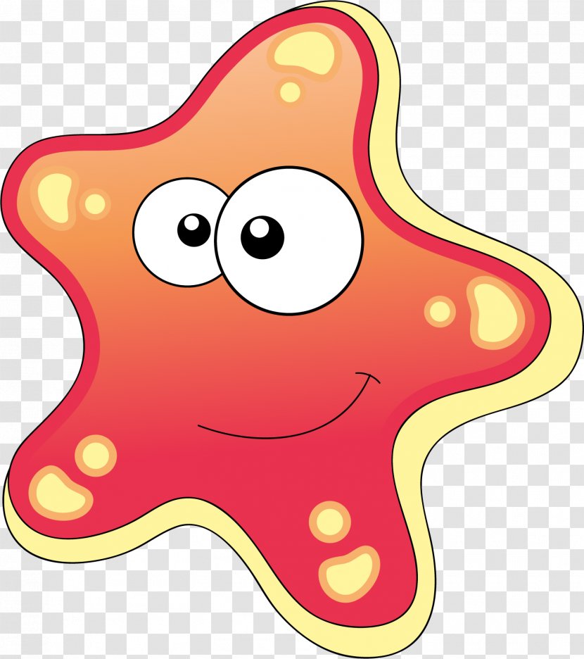 Cartoon Starfish Drawing Clip Art - Animation - Hand Painted Red Transparent PNG