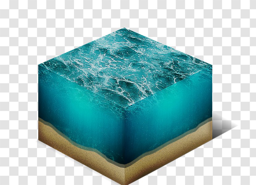 Water Cube Ocean Three-dimensional Space Isometric Projection - Tree - Wood Floor Texture Transparent PNG