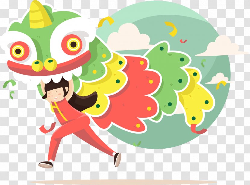 Lion Dance Dragon Chinese New Year - Art - Vector Happy Transparent PNG
